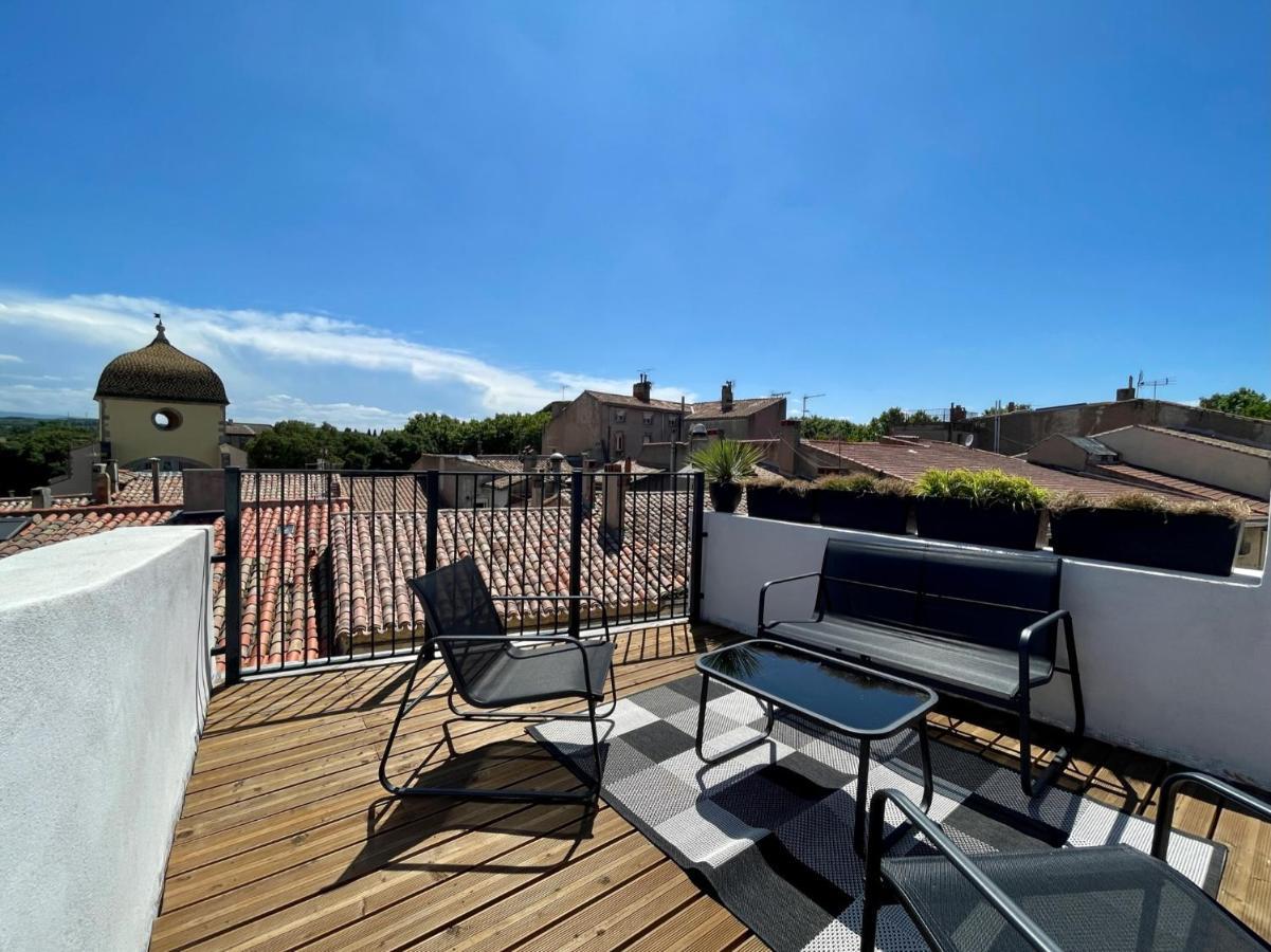 Rooftop N°38 - Rooms Et Studios - Vue Cite Medievale Carcassonne Buitenkant foto